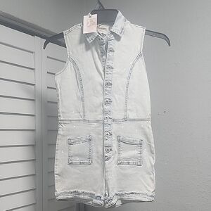 Light Blue Denim Sleeveless Romper Ptp 15 Without Streching Lenght 27